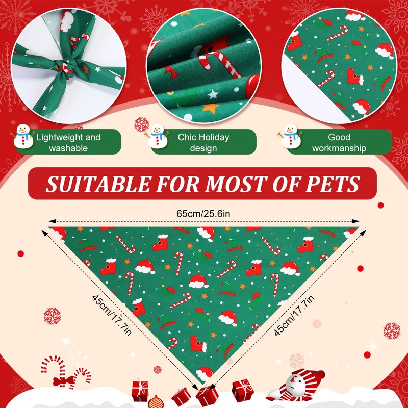 Preboun 100 Pieces Christmas Dog Bandanas Bulk Xmas Holiday Dog
