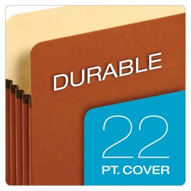 Pendaflex Expanding File Pockets, Letter Size, 5.25" Expansion, Reinforced with DuPont™ Tyvek® Material, Letter Size, Redrope, 10 Per Box (1534G-OX)