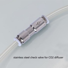 DONGKER CO2 check valve, stainless steel aquarium check valves, metal return protection for aquarium, 4 x 6 mm air hose