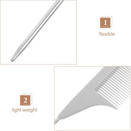 Toyvian Peine de Fibra de Carbono Blanco para Cardar y Peinar el Cabello, 3 Piezas Flexibles Adecuado para Salones y Kits de Cosmética