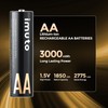 imuto Rechargeable aa Batteries, 3000mWh aa Lithium Batteries 8 Pack,