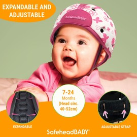 SafeheadBABY SafeheadBABY Award-Winning Infant Safety Helmet Baby Helmet for Crawling Walking Ultra-Lightweight Baby Heagear Expandable and Breathable Toddler Soft Helmets - Ladybird Green