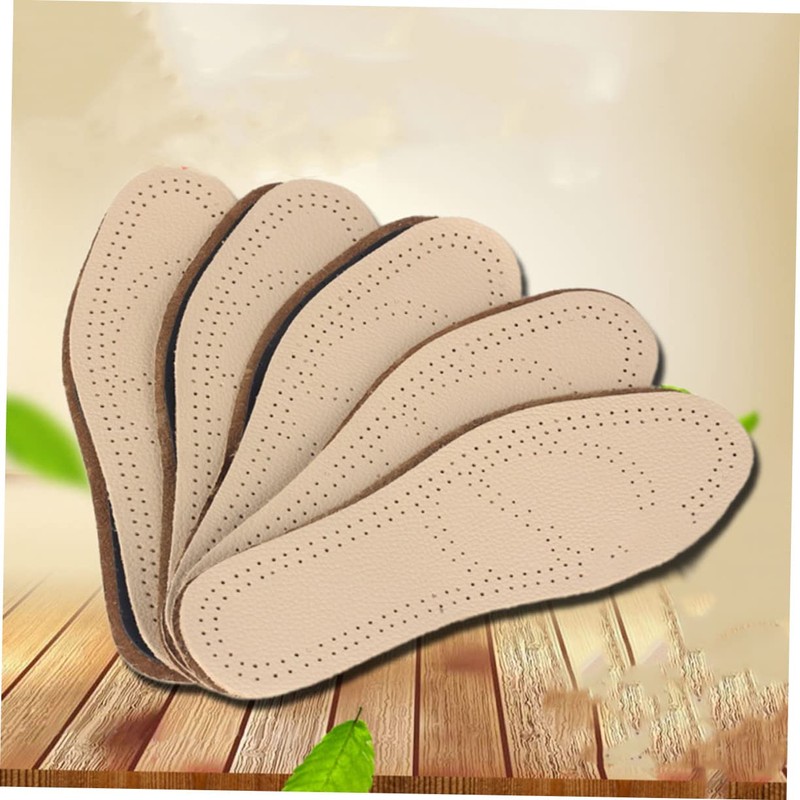Ipetboom 2 Pairs Breathable Cowhide Sports Insoles Comfortable Leather Shoe