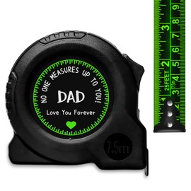 Dad Gifts for Christmas from Daughter Son, Fathers Day Birthday Gifts for Step Dad Stocking Stuffer, Daddy Stepdad Measuring Tape, No One Measures Up to You, Durable Tape Measure 25ft