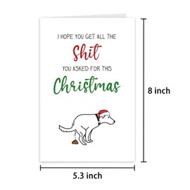 Ulbeelol Rude Christmas Card from Dog, Funny Christmas Card for Dog Lover, Cute Christmas Card for Husband Him, Dog Dad Christmas Card