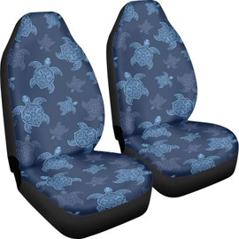 Bulopur Turtle Car Seat Covers 2 Pcs Front Seats Only 2 PCS Front Seat Cover Set Interior Covers Fashion Auto Interior for Car Sedan Auto Truck SUV Easy to Install