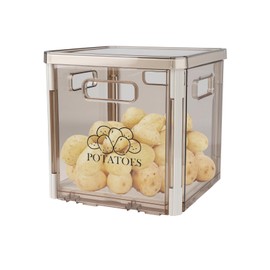 Xbopetda Potato Storage Bin With Lid and Handle - Stackable Container for Onions and Vegetables - Plastic Box Holder for Pantry Organization, BPA Free