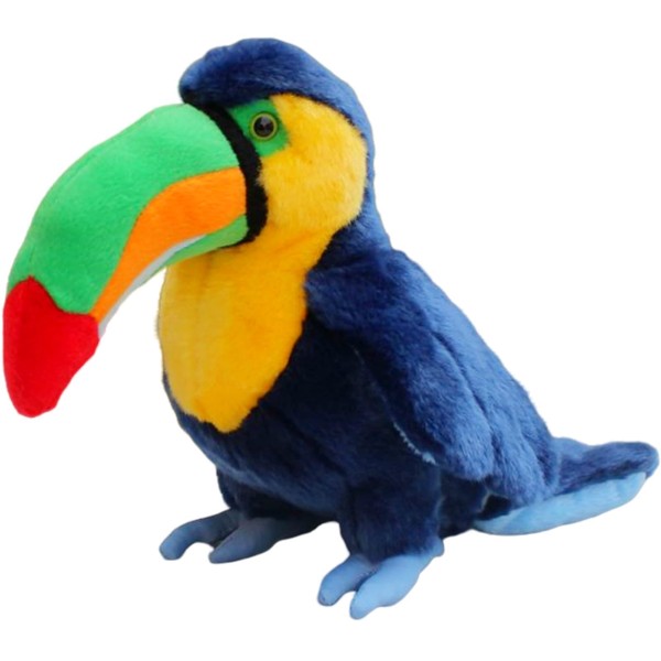 Lulezon Realistic Toucan Plush - 23cm Blue Toucan Stuffed Animal