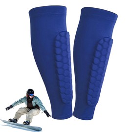 Soccer Shin Guards Shin Pads for Kids Youth Adult, Calf Compression Sleeve with Honeycomb Pads, Lightweight Calf Protective Gear for Football Soccer (Blue, Medium)