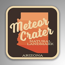 JMM Industries Meteor Crater Natural Landmark Arizona Vinyl Decal Sticker Retro Vintage Look 2-Pack 4-inches by 4-inches Premium Quality UV Protective Laminate SPS199