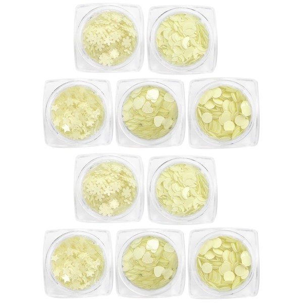 Beavorty 2sets Sequin Nail Stickers Bottles of Star Moon and