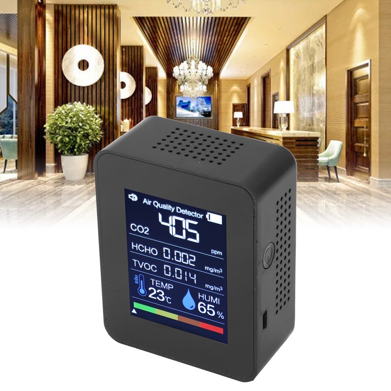 5 in 1 Air Quality Detector Portable Indoor Tester CO2