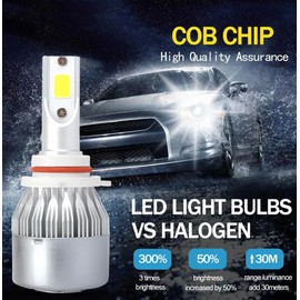 2PCS H8/H9/H11/9006/9005/H7/H4/H13/9007/9004 Car LED Light, 6000K 3800LM Super Bright High and Low Beam Bulb C6 LED Fog Light Headlight Bulb Replacement, Plug & Play, Car/trucks (9006/9012/HB4)