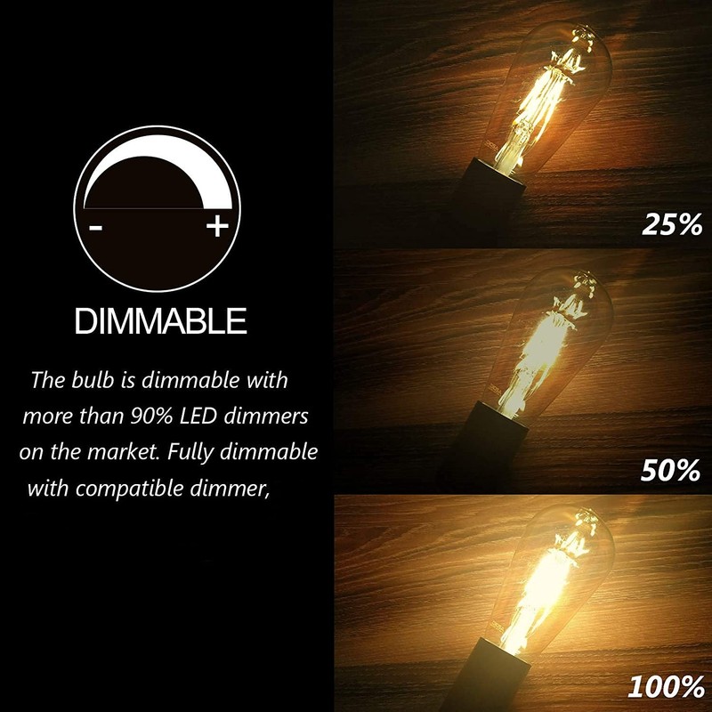 ASOKO 4-Pack LED Dimmable Edison Light Bulbs 40W Equivalent Vintage