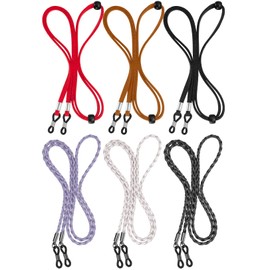 BILIONE Glasses Strap, 6Pcs Glasses Chain, Universal Eyeglass Chain Lanyard Non-Slip Glasses String Spectacle Cord, Adjustable Glasses Chain for Women Men