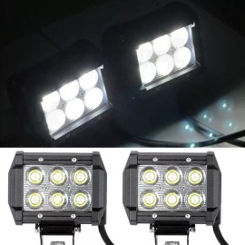 Bear Claw 4PCS 4 Inch 18W LED Spot Beam Cube Cree Fog Work Lights Pods Off Road SUV ATV