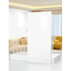 10pcs 23.6"x11.8" Marble Peel and Stick Waterproof Wall Panels (19.4 Sq. Ft. Coverage) - Heat-Resistant Backsplash Tile, PVC Wall Panels for Kitchen, Bathrooms, Living Rooms, Bedrooms, Pure White