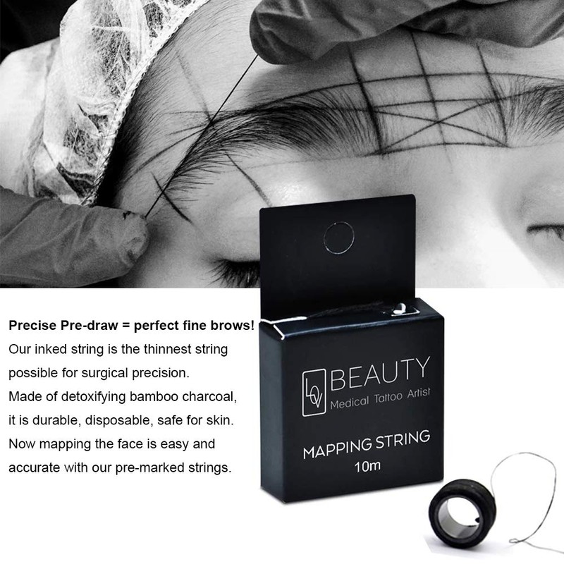 BOLUOYIN BOLUOYIN Pre-Inked Brow Mapping String for Microblading Eyebrow Marker