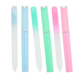 3pcs Nail File Glass Nail File,Glass Nail File with Case,Crystal Nail File,Reusable Nail Files,Double Sided Nail Files Fingernail Toenail,Professional Salon Manicure Tool for Natural Nails(3 Colours)