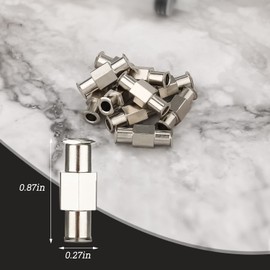 Syringe Adapter 10pcs Luer Lock Adapter Coupler, Luer Lock Syringe Adapter, Nickel Plated Brass Luer Lock Connector Female to Female for Syringe Transfer (4mm Caliber)