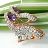 Navachi 18k Gold Plated Purple Cubic Zicon Austrian Crystal Shoes