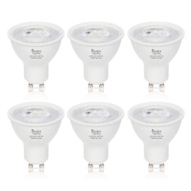 Simba Lighting LED GU10 5W Non-Dimmable Spot Light Bulb (6 Pack) Halogen 50W Replacement MR16 Shape for Accent, Recessed, Track Lighting, 38° Beam, 120V, Twist-N-Lock Bipin Base, 5000K Daylight