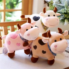 champracer Plush Toy Cow with Scarf, 30 cm Cute Plush Toy, Cute Cow, Plush Toy, Cow Soft Plush Toy, Baby Toy (30 x 15 cm, White)