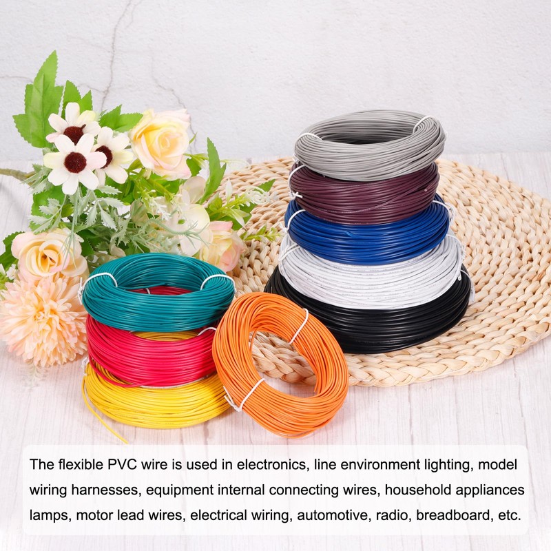sourcing map 16AWG Wire 16 Gauge Stranded Wire PVC Hookup