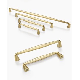 SYZOW Pack of 6 Vintage Gold Kitchen Cabinet Handles - Cupboard Handles, 128 mm Hole Spacing