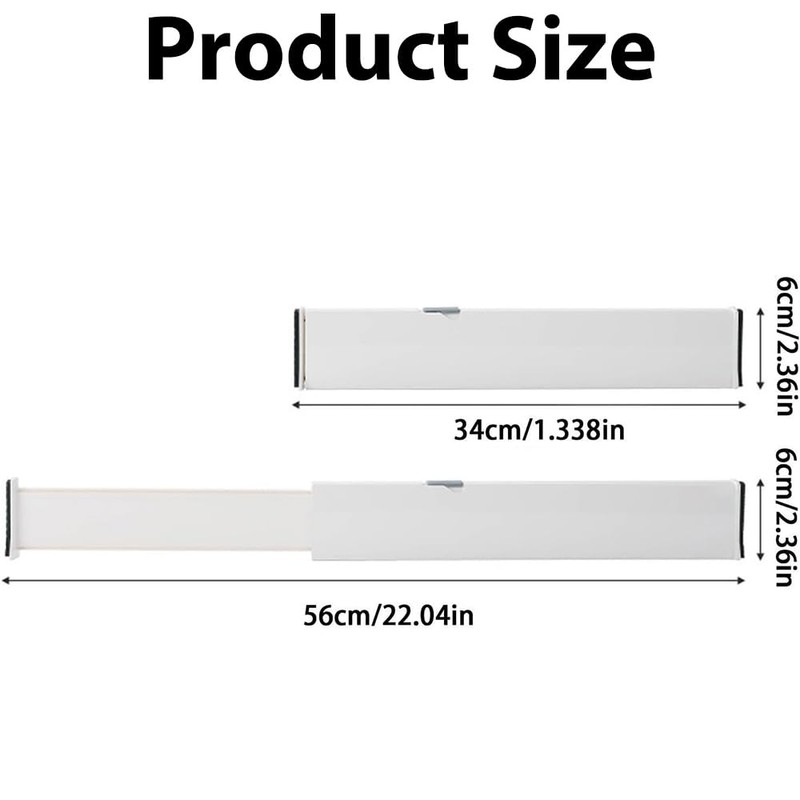 Adjustable Drawer Dividers for Home Organization, White, 3-Pack