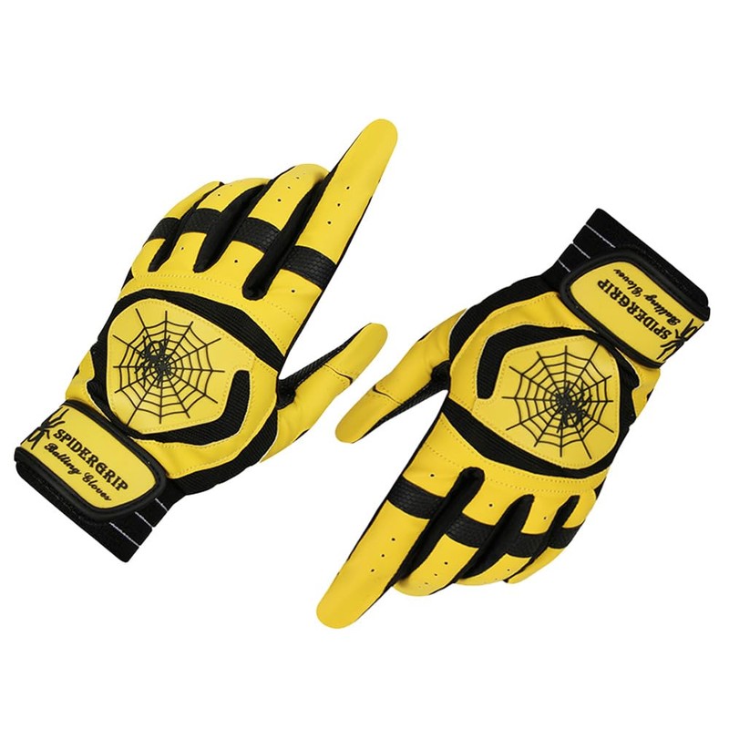 Spidergrip Nonslip Batting Gloves (Yellow Black, M)