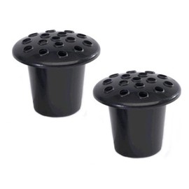 PACK OF 2 Black Memorial Grave Vase with Lids | Grave Flower Vase Cemetery Pot | Cemetery Decorations | Round Grave Vase Insert With Lid