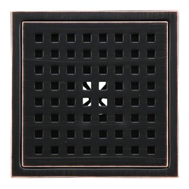 SEABEFORE Oil Rubbed Bronze Shower Drain Square Shower Drain 6 inch SUS304 Stainless Steel Shower Floor Drain with Tile Insert Grate Removable