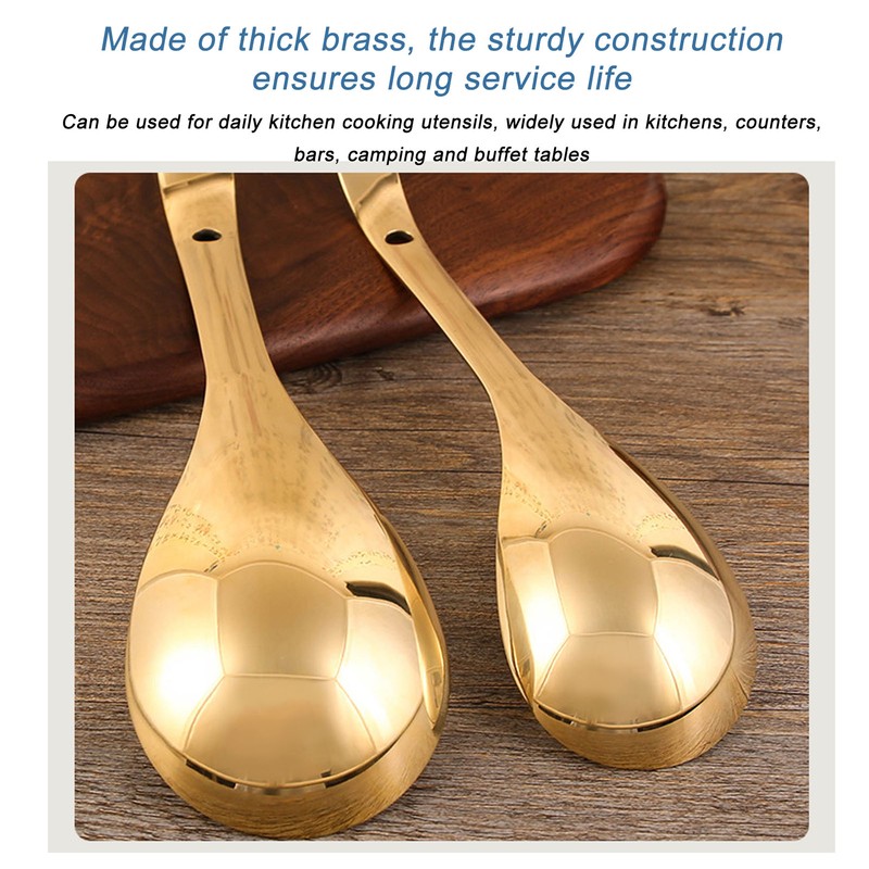 Serving Spoon Glossy Thickened Brass Gold Serving Spoons Soup Spoons