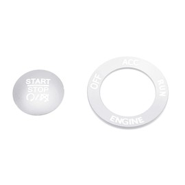 iJDMTOY Premium Silver Aluminum Keyless Engine Push Start Button & Surrounding Ring Trim Compatible with Charger Challenger Durango Grand Cherokee 300/300C