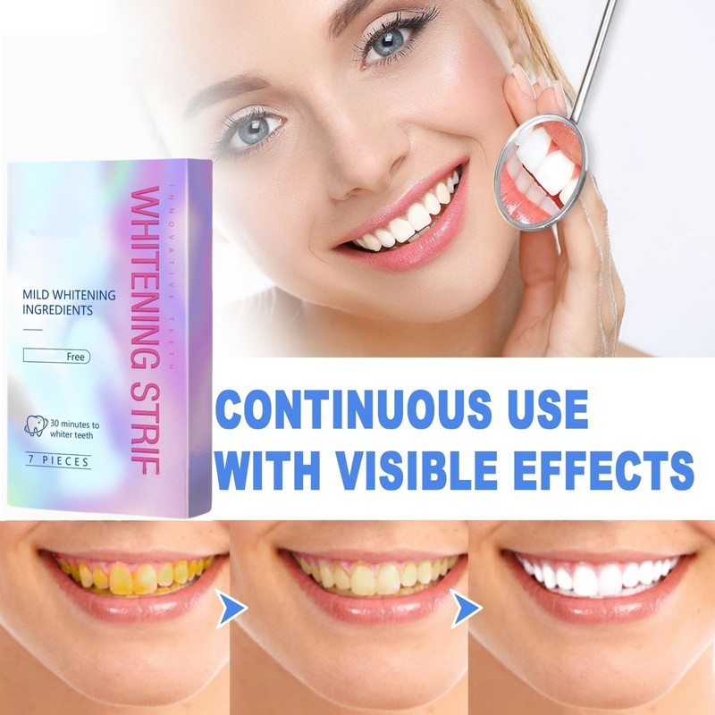 Gentle Teeth Whitening Strips,Professional Dissolvable Teeth Strips,Safe Whitener Strips for