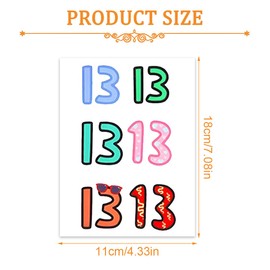 AOEVUIR Pack of 30 Tattoo Number 13 Temporary TS 13 Tattoo Stickers Inspired Party Gifts for Singer Fans Concert Music Festival