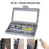 ZISTEL 40-Piece Ratchet Wrench Socket Tool Set METRIC/SAE 1/4" &