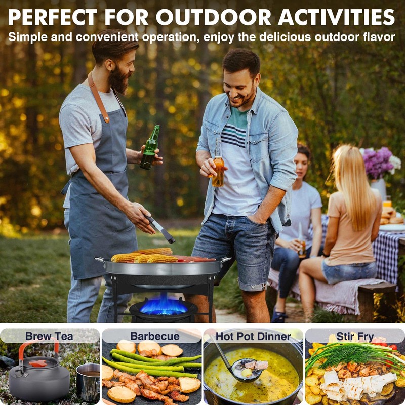 Llamaviva 90,000 BTU Portable Propane Burner Stove Cast Iron Single