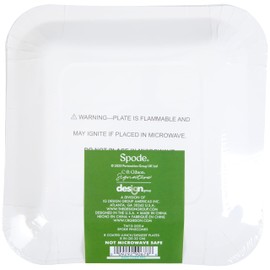 C.R. Gibson TW13-25514 Spode Pinecone Disposable Paper Lunch Plates for Christmas Parties, 8" Diameter, Multicolor, 8 Pieces