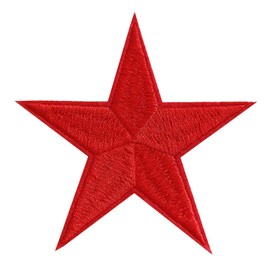 5pcs Red Star Iron on Patches, Star Patches Embroidered Applique for Clothing, Jackets, Hats,Backpacks, Jeans (3.2 inches)