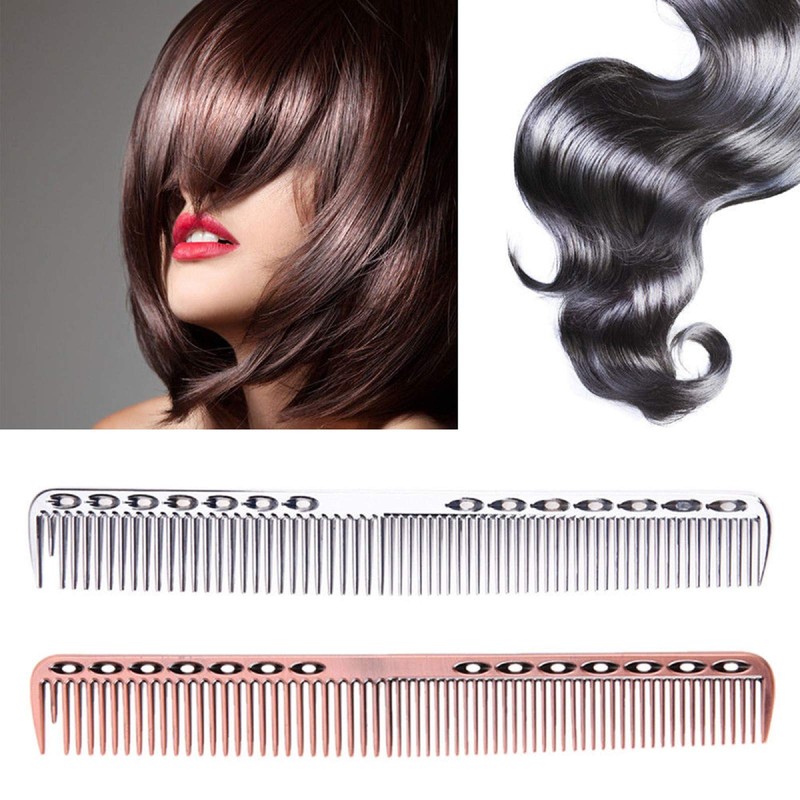 Professional Hair Combs Aviation Aluminum Metal Cutting Comb Hairdressing Comb