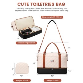 Travel Weekender Duffle Bags for Women: Overnight Bags with Shoe Compartment Large Carry on Weekend Bag with Toiletry Bag & Wet Pocket Tote Duffel Bag Hospital Bag for Women Labor Delivery