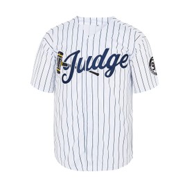 CGUBJI Men's Hammer of Judge 99 Stripes Retro Baseball Jersey Stitched 90s Clothing Shirt for Party Size XXL