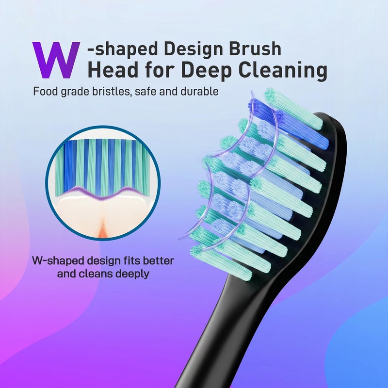 Replacement Brush Heads Compatible with AquaSonic Black Series Toothbrush