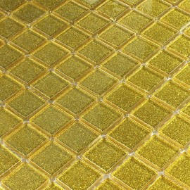Glass Mosaic Tiles Wichita Gold Glitter