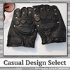 Rex Standard GT017 Men's Fingerless Leather Gloves for Biking, Cycling,
