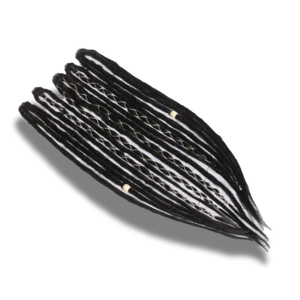 Clip-In Dreads Messy Dreadlocks Extensions (Black, Dread Set Basic)