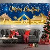 DARUNAXY Blue Jesus Christmas Garage Door Decorations, 16X7ft Merry Christmas