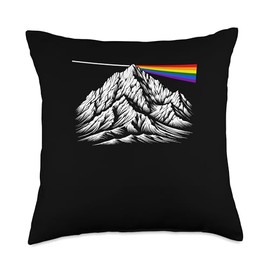 Funny Physics Science Spectral Mountain Rainbow Lights Throw Pillow